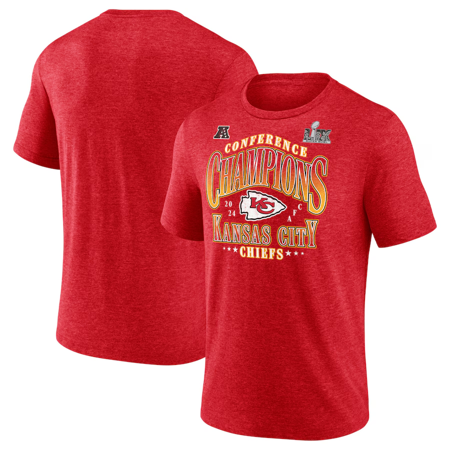 Men NFL Kansas City Chiefs red T shirts style 2->nfl t-shirts->Sports Accessory